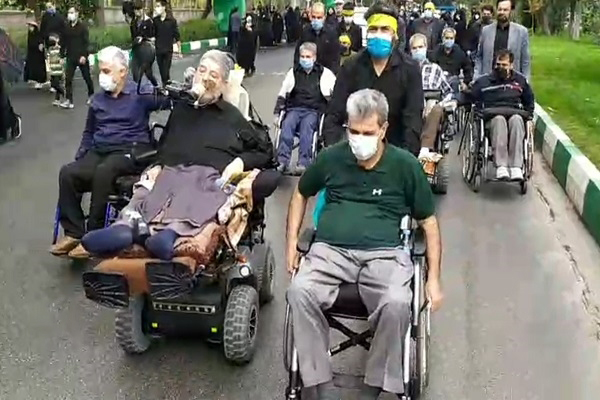 حضور جانبازان در پیاده روی حرم امام رضا(ع)؛ جاماندگان اربعین
