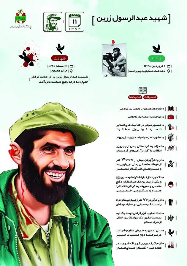 زندگی‌نامه سردار شهید «عبدالرسول زرین»
