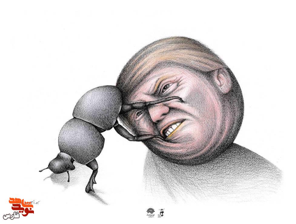 تجلی فریاد مقاومت در اثر کاریکاتوریست جهرمی؛ پاسخی به جنایات صهیونیسم جهانی