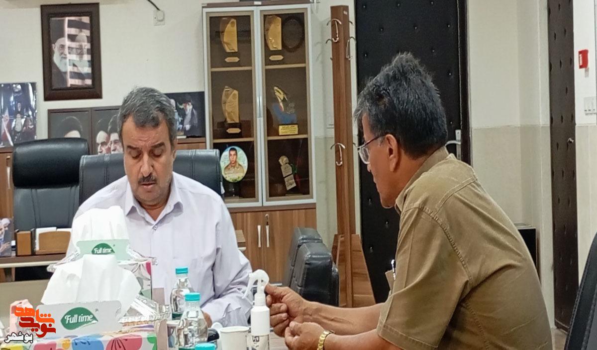 دیدار چهره به چهره مدیر کل بنیاد شهید بوشهر با ۲۱ خانواده شاهد و ایثارگر