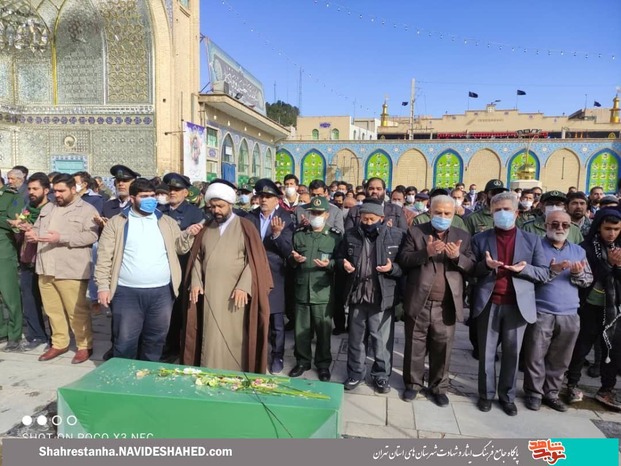 مراسم تشییع در حرم مطهر جعفربن موسی‌الکاظم(ع)