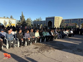 آیین اهتزاز پرچم بارگاه امام رضا(ع) و ادای احترام به نمای مزار شهید امیرعبداللهیان- هجدهم اردیبهشت ۱۴۰۴ گلزار شهدای شهرستان دامغان